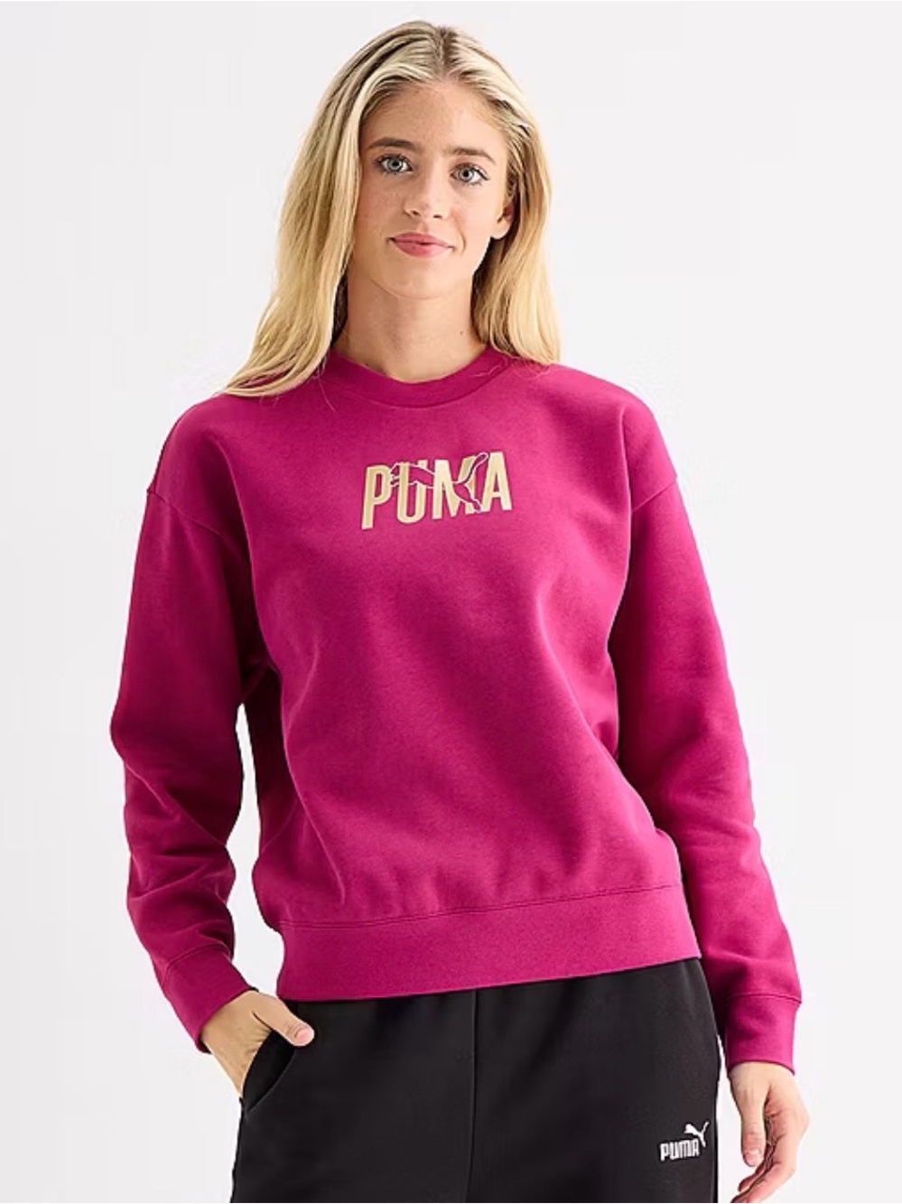 Puma Fuchsia Logo Crewneck Sweatshirt